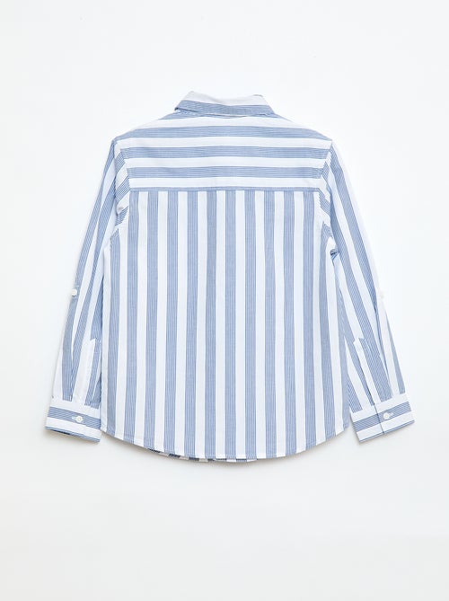 Chemise rayée en coton avec poche poitrine - Kiabi