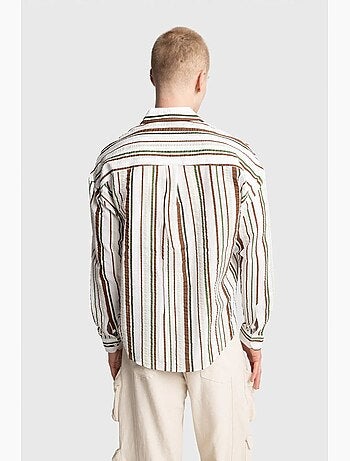 Chemise rayée en coton coupe décontractée giesto