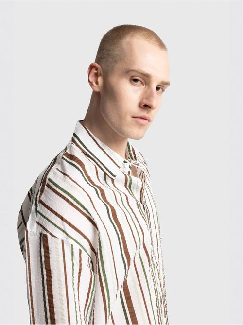 Chemise rayée en coton coupe décontractée giesto - Kiabi Chemise rayée en coton coupe décontractée giesto - Kiabi
