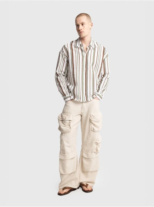 Chemise rayée en coton coupe décontractée giesto - Kiabi Chemise rayée en coton coupe décontractée giesto - Kiabi