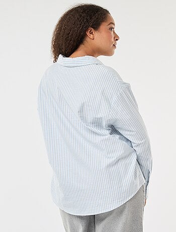 Chemise rayée en coton oxford