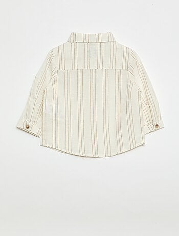Chemise rayée en lin et coton