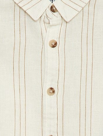 Chemise rayée en lin et coton