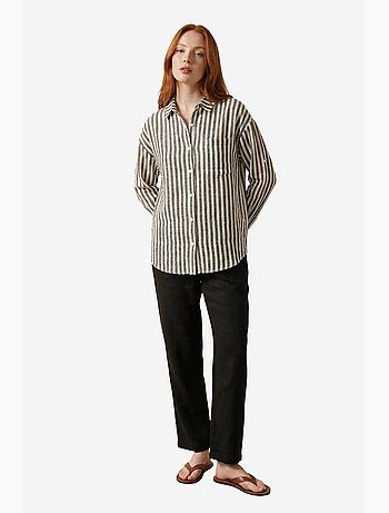 Chemise rayée en popeline de coton my fashion