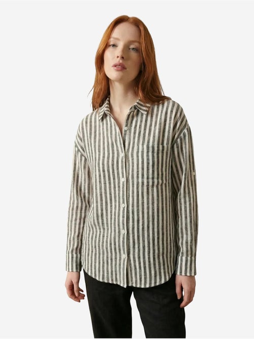 Chemise rayée en popeline de coton my fashion - Kiabi