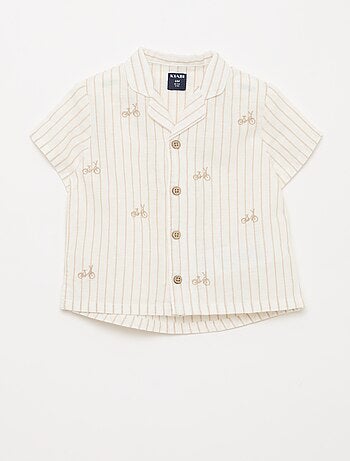 Chemise rayée et à motif à manches courtes