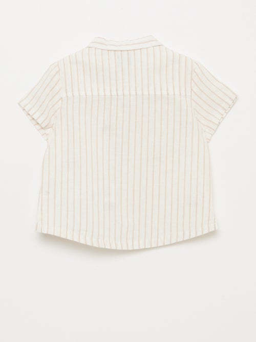 Chemise rayée et à motif à manches courtes - Kiabi