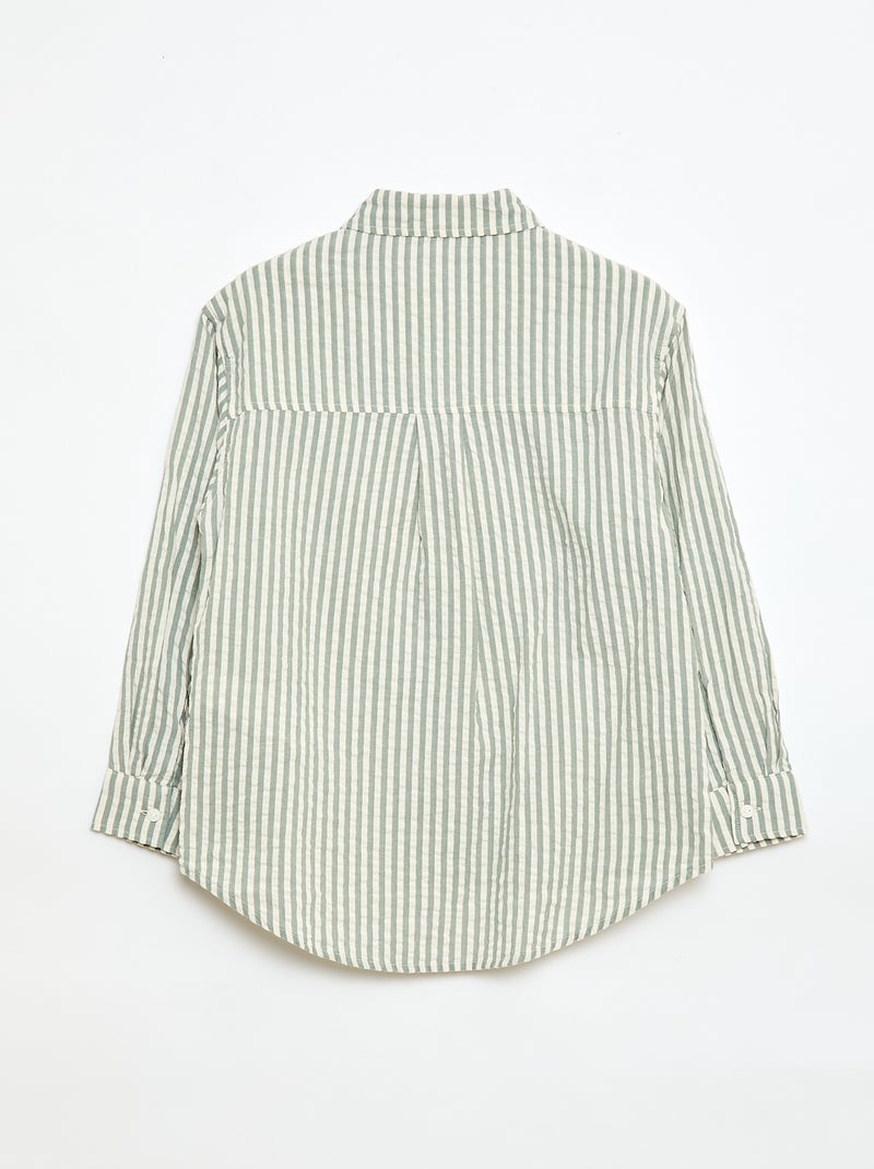 Chemise rayée Kaki - Kiabi