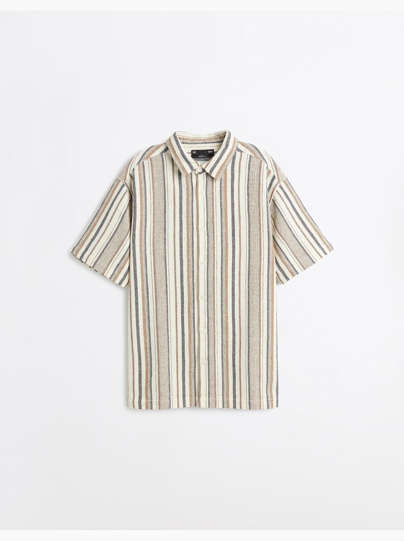 Chemise rayée, MO Fashion Beige - Kiabi