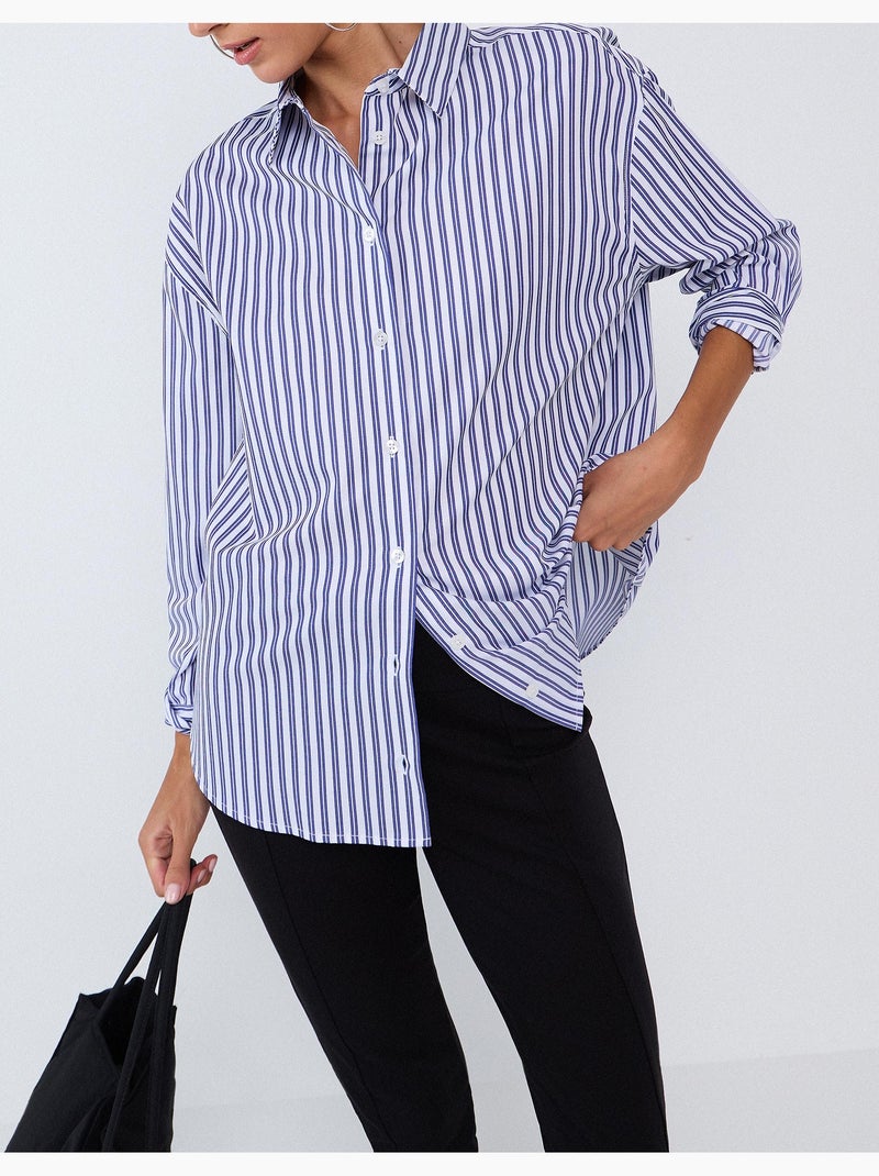 Chemise rayée, mo fashion Bleu - Kiabi
