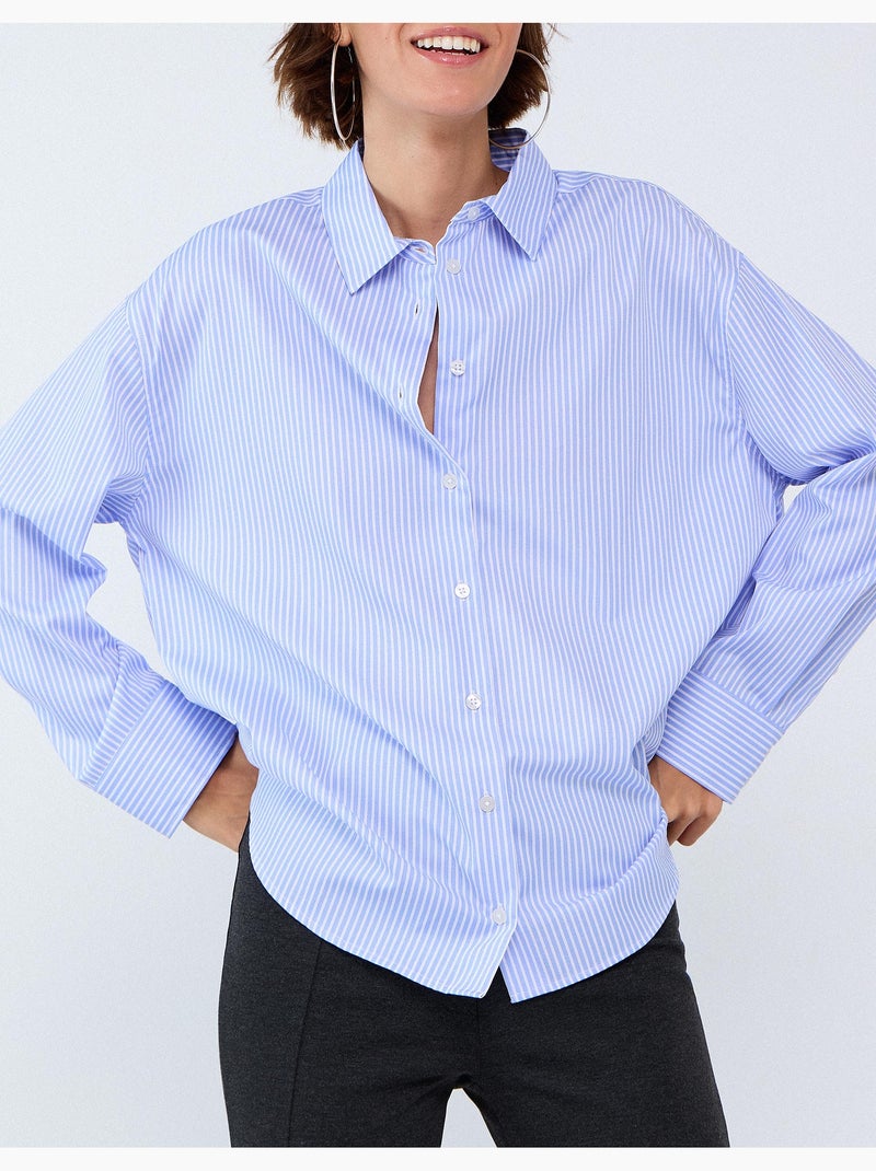 Chemise rayée, mo fashion Bleu - Kiabi