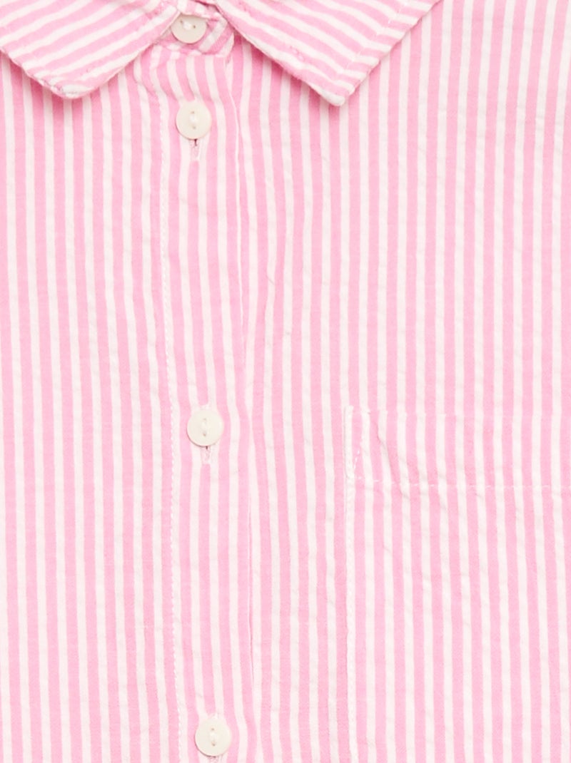 Chemise rayée Rose - Kiabi