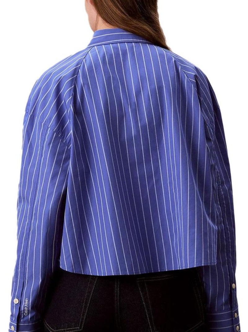 Chemise Rayures Femme Calvin Klein Jeans Bleu - Kiabi