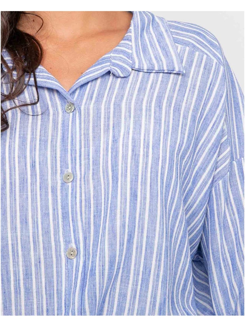 Chemise rayures omane Bleu - Kiabi