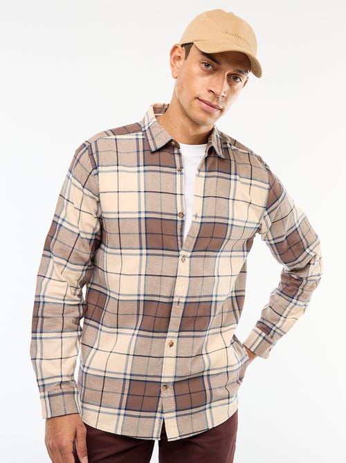 Chemise regular à carreaux - Kiabi