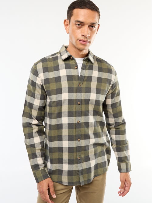 Chemise regular à carreaux - Kiabi