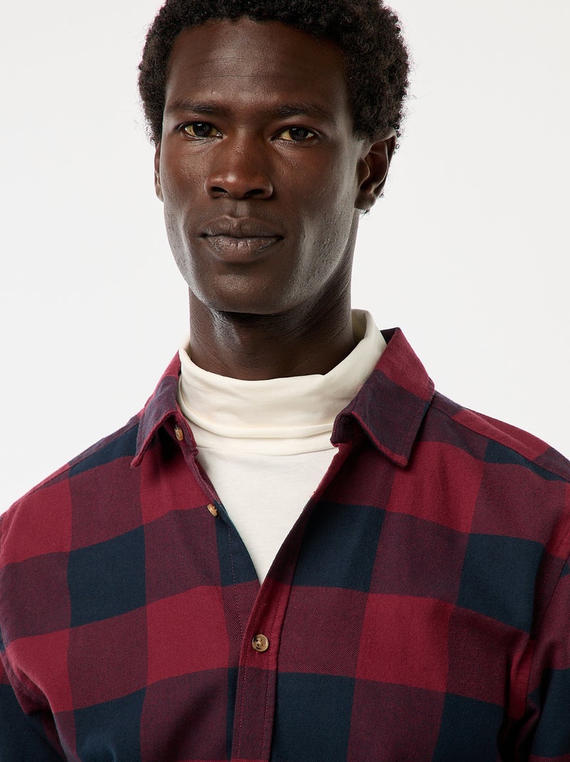 Chemise regular à carreaux Rouge - Kiabi