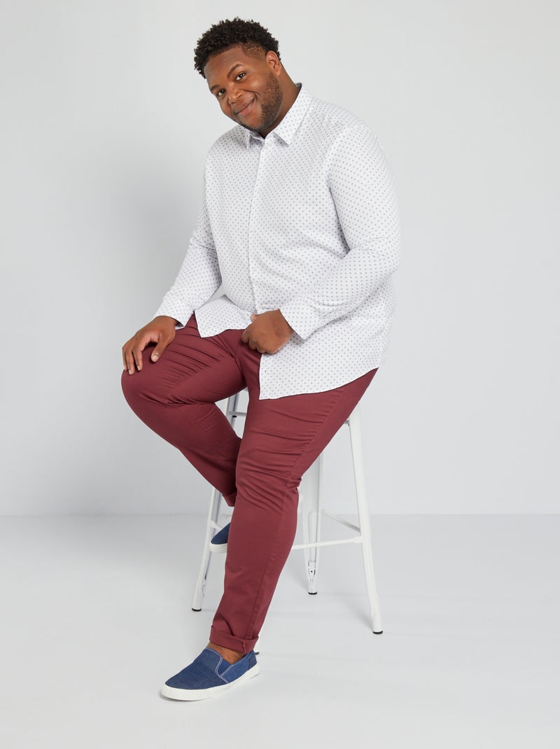 Chemise regular à manches longues Blanc - Kiabi