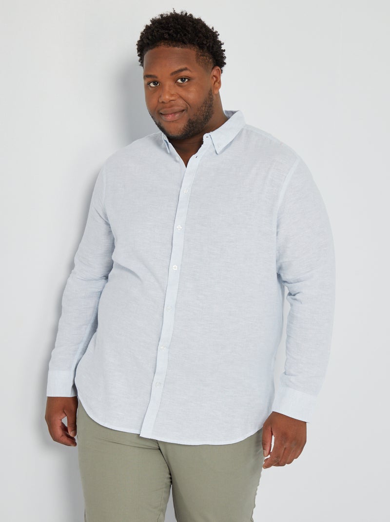 Chemise regular à manches longues Bleu - Kiabi