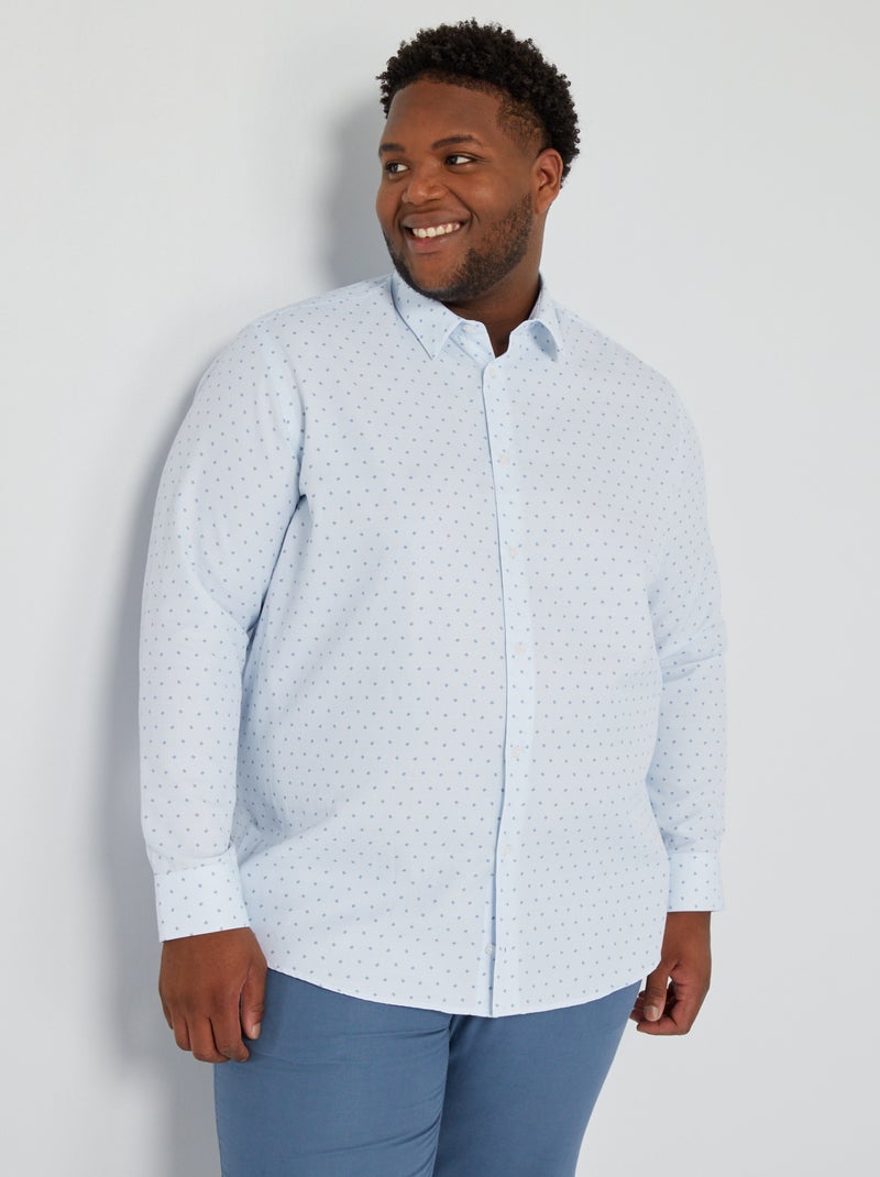 Chemise regular à manches longues Bleu ciel - Kiabi