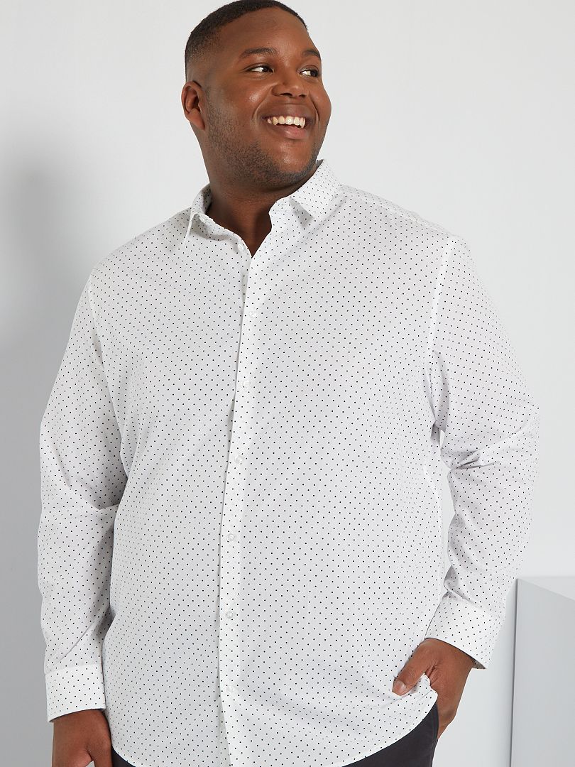 Chemise regular avec motifs fantaisie Blanc pois - Kiabi