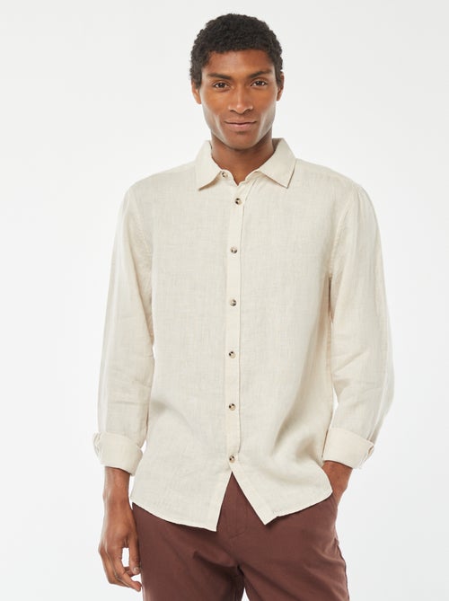 Chemise regular en lin - Kiabi