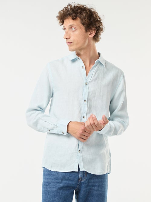 Chemise regular en lin - Kiabi