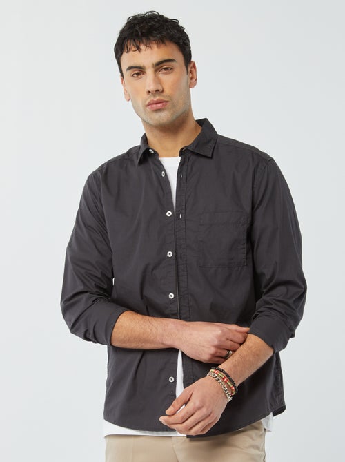 Chemise regular en popeline - Kiabi