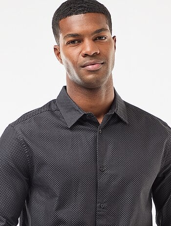 Chemise regular en tissage dobby coton