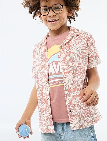 Chemise regular manches courtes en coton