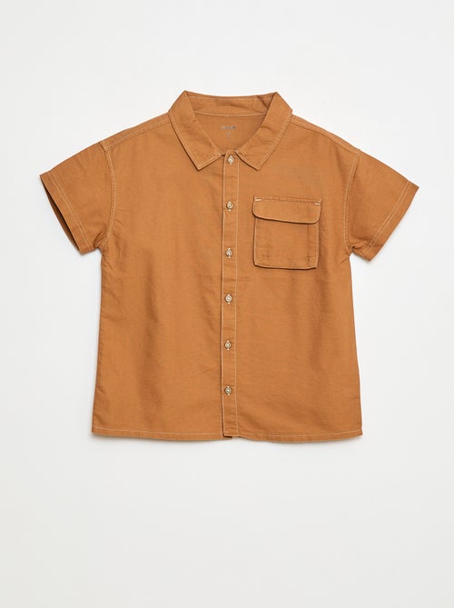 Chemise regular oxford en coton uni - Kiabi