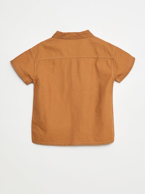 Chemise regular oxford en coton uni - Kiabi