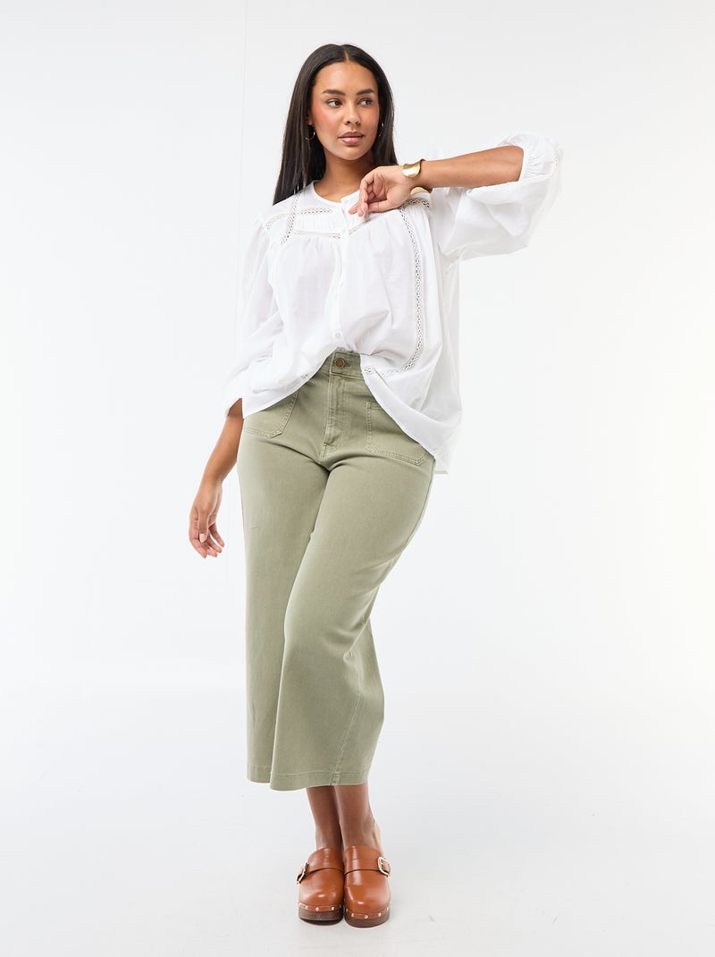 Chemise romantique en coton Blanc - Kiabi