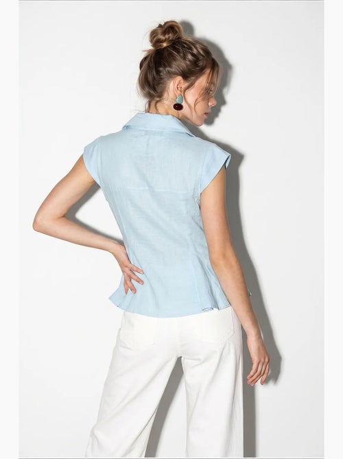 Chemise sans manches en coton, coupe ajustée lucci - Kiabi Chemise sans manches en coton, coupe ajustée lucci - Kiabi