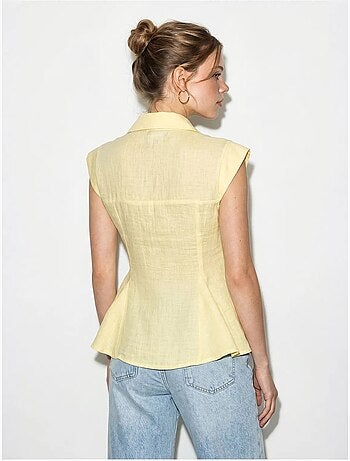 Chemise sans manches en coton, coupe ajustée lucci