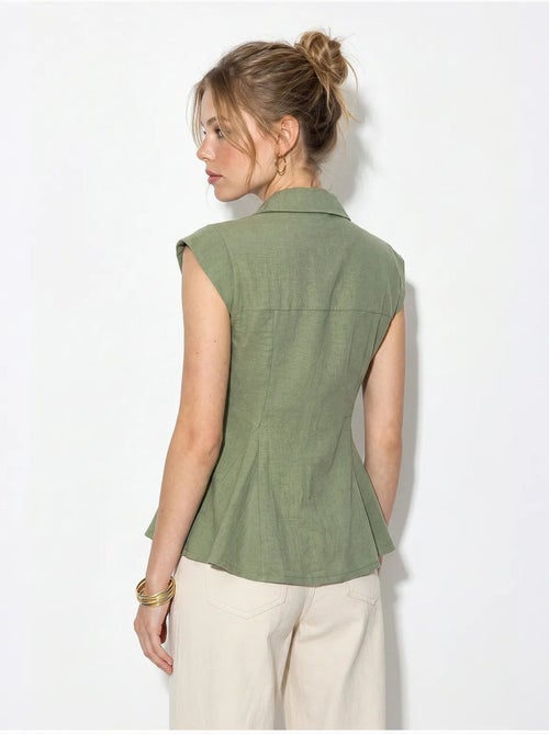 Chemise sans manches en coton, coupe ajustée lucci - Kiabi
