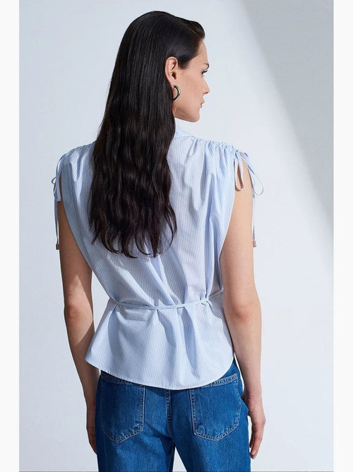 Chemise sans manches en popeline de coton rayée dilvin - Kiabi