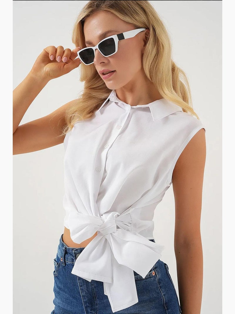 Chemise sans manches nouée devant bdart Blanc - Kiabi