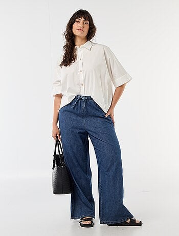 Chemise satinée avec boutons étoile de mer