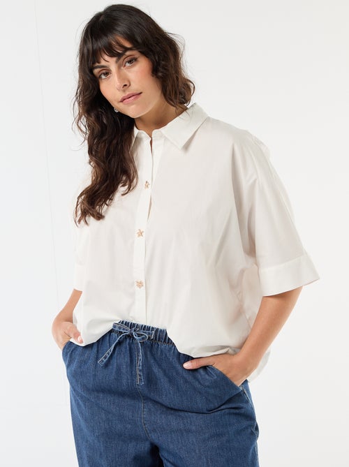 Chemise satinée avec boutons étoile de mer - Kiabi