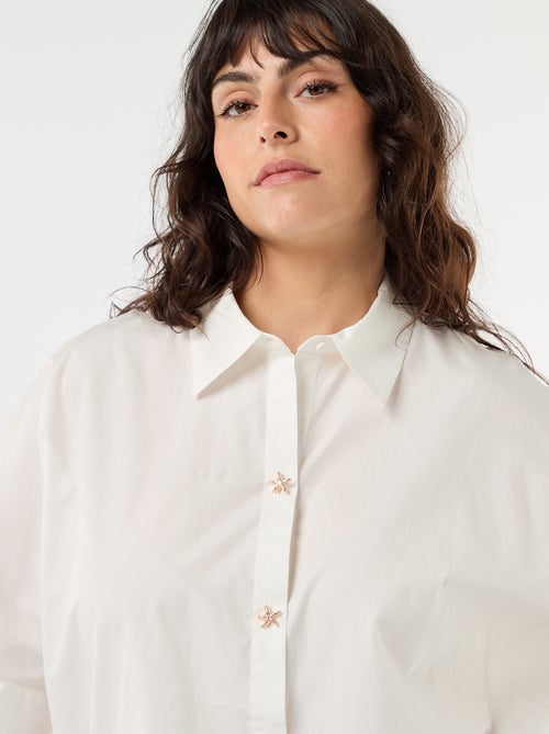 Chemise satinée avec boutons étoile de mer - Kiabi