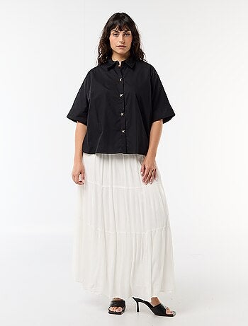 Chemise satinée avec boutons étoile de mer