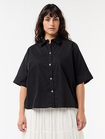 Chemise satinée avec boutons étoile de mer