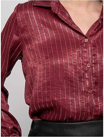 Chemise satinée rayures métallisées orona
