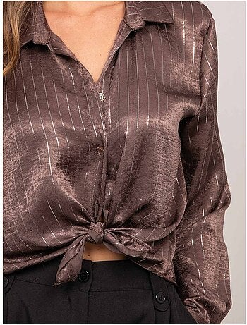 Chemise satinée rayures métallisées orona