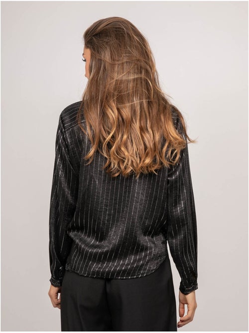 Chemise satinée rayures métallisées orona - Kiabi