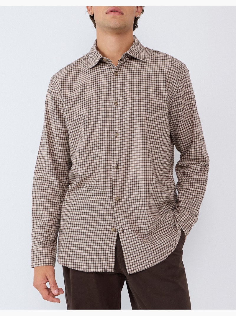 Chemise slim avec motif, mo fashion Beige - Kiabi