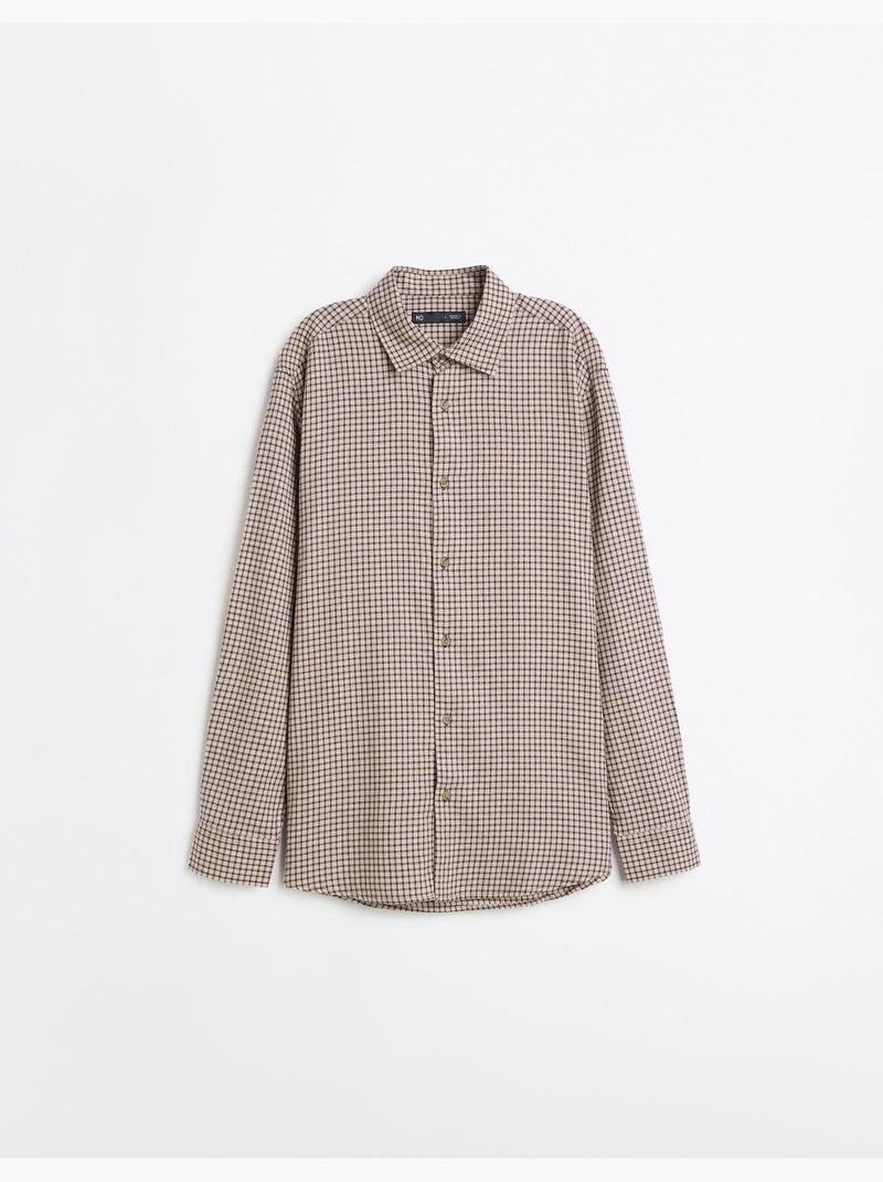 Chemise slim avec motif, mo fashion Beige - Kiabi