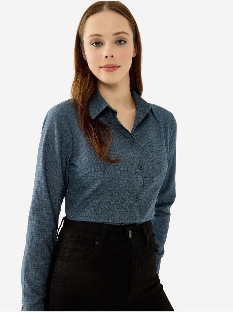 Chemise slim boutonnée à carreaux hiccup Bleu - Kiabi