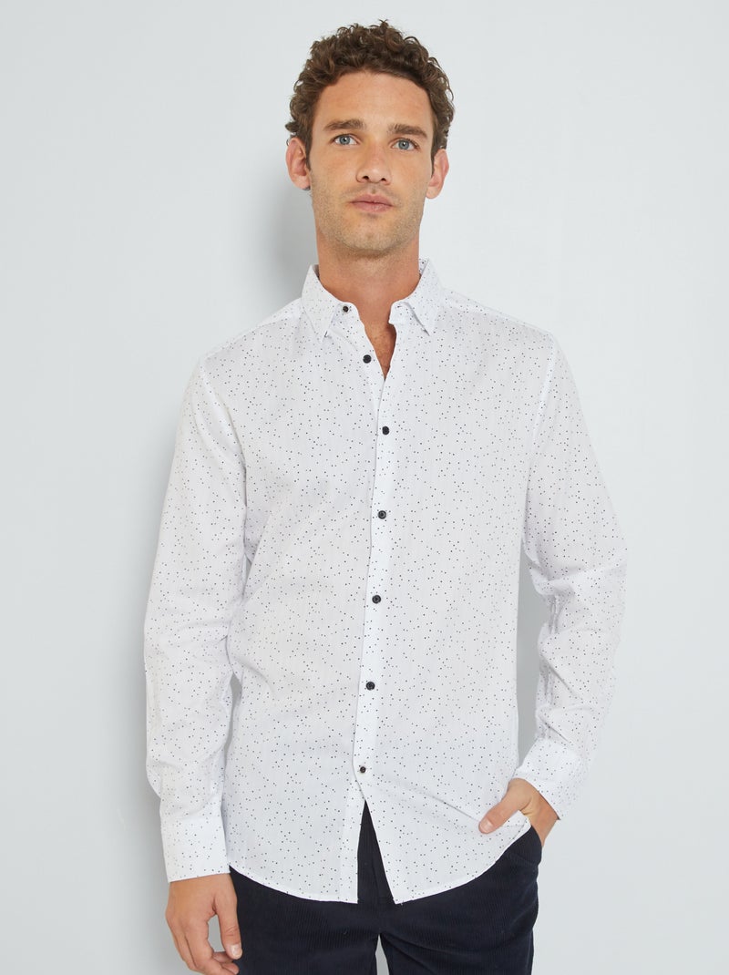 Chemise slim imprimé BLANC - Kiabi